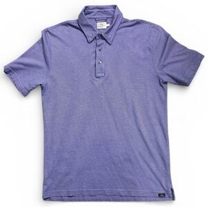 FAHERTY BRAND Mens Purple Blue Stripe Short Sleeve‎ Polo Shirt Size M